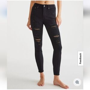 Aeropostale Black Distressed Skinny Jeans